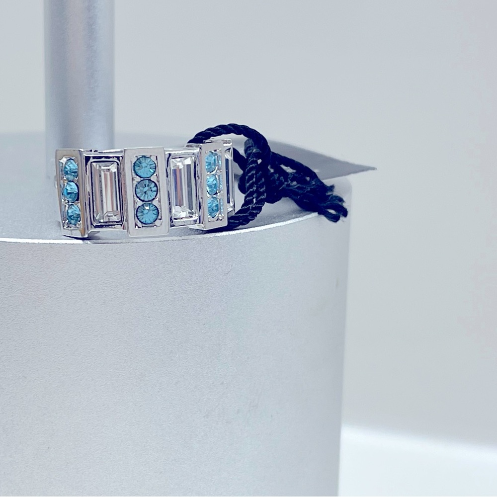 Dyrberg Kern Danish silver ring with Swarovski crystals.